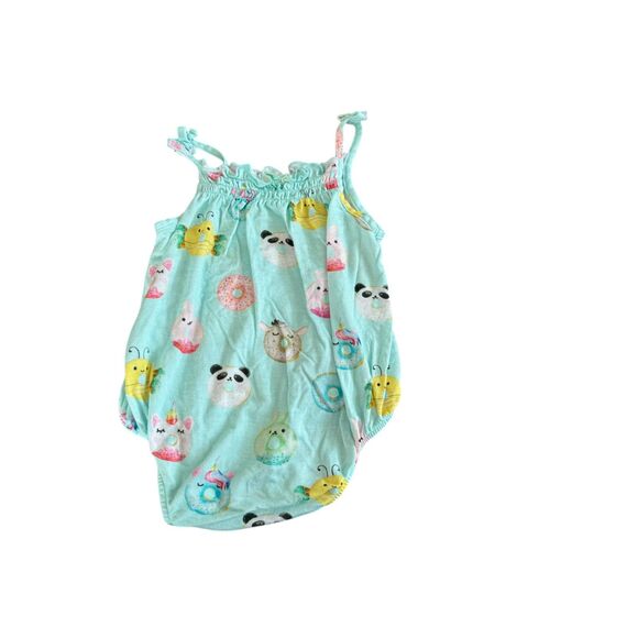 Posh Peanut Donuts Bamboo Spaghetti Strap Bubble Romper 3-6 Months VGUC - Picture 2 of 2